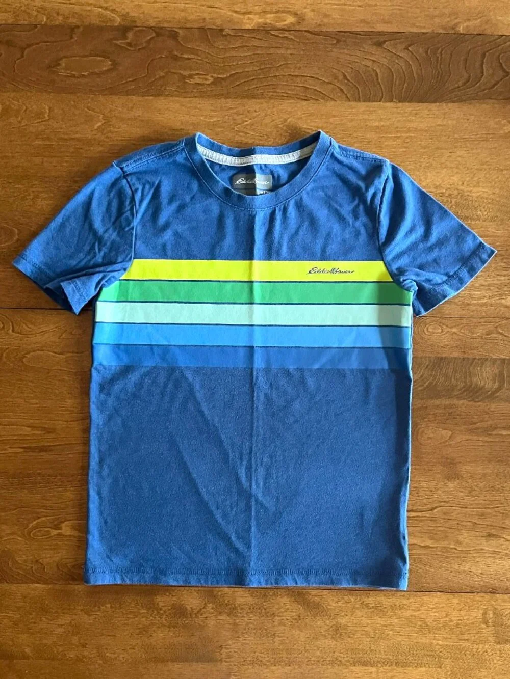 Eddie Bauer blue stripe T-shirt S 7/8